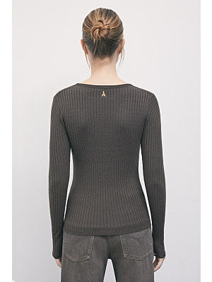 Patrizia Pepe Ribbed Knit Sweater