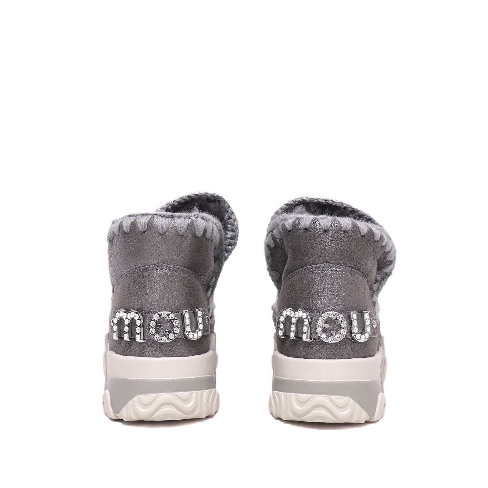 Mou Eskimo Trainer Logo Rhinestones Ankle Boots
