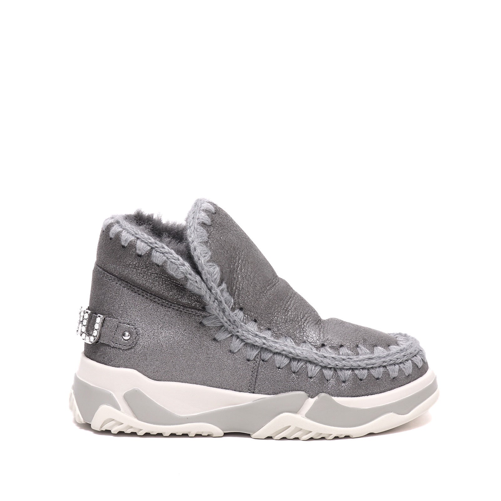 Mou Eskimo Trainer Logo Rhinestones Ankle Boots