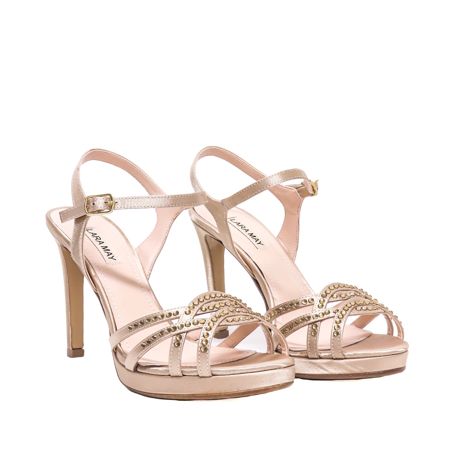 Lara May Gold Satin Sandal