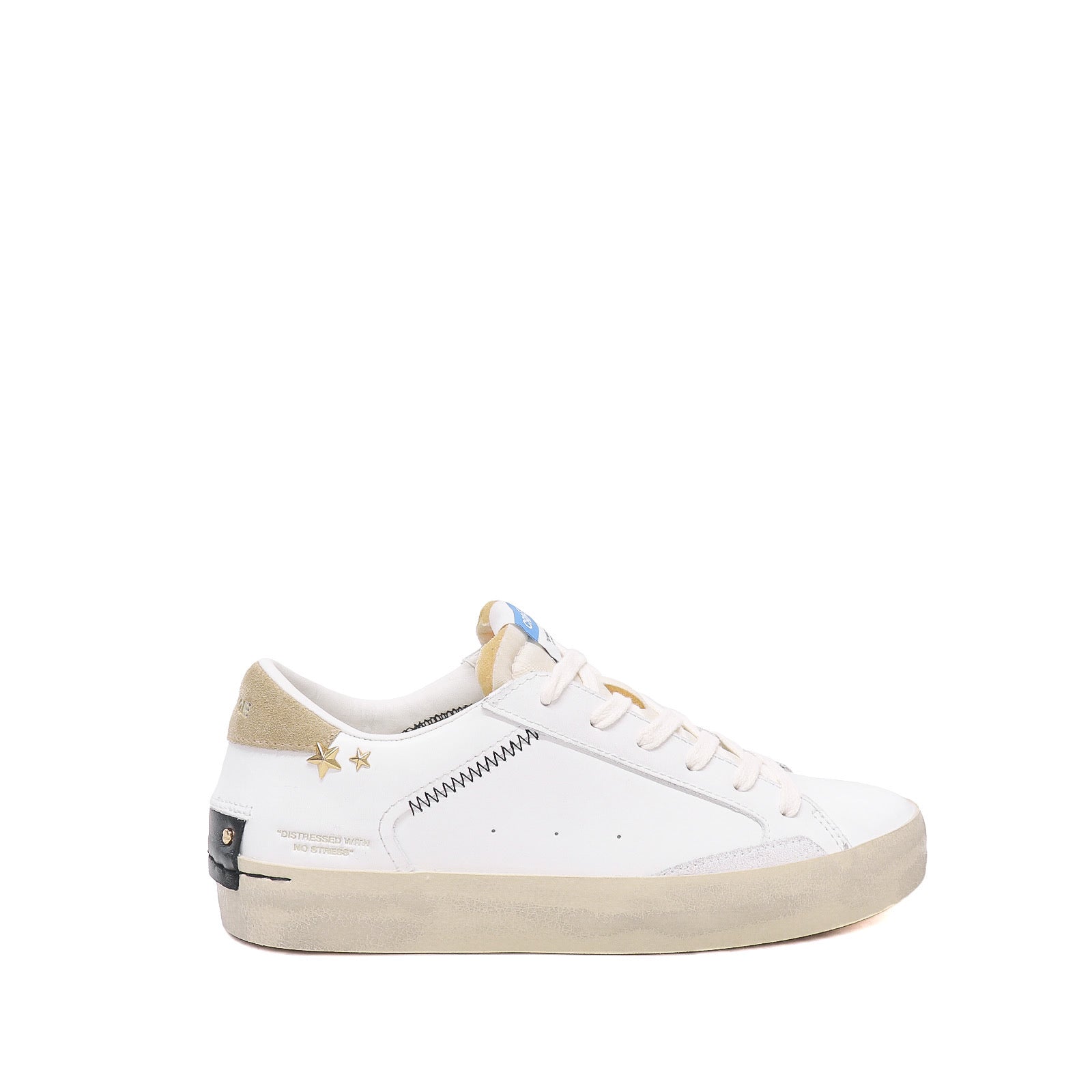 Crime London Sneaker Distressed White Amber