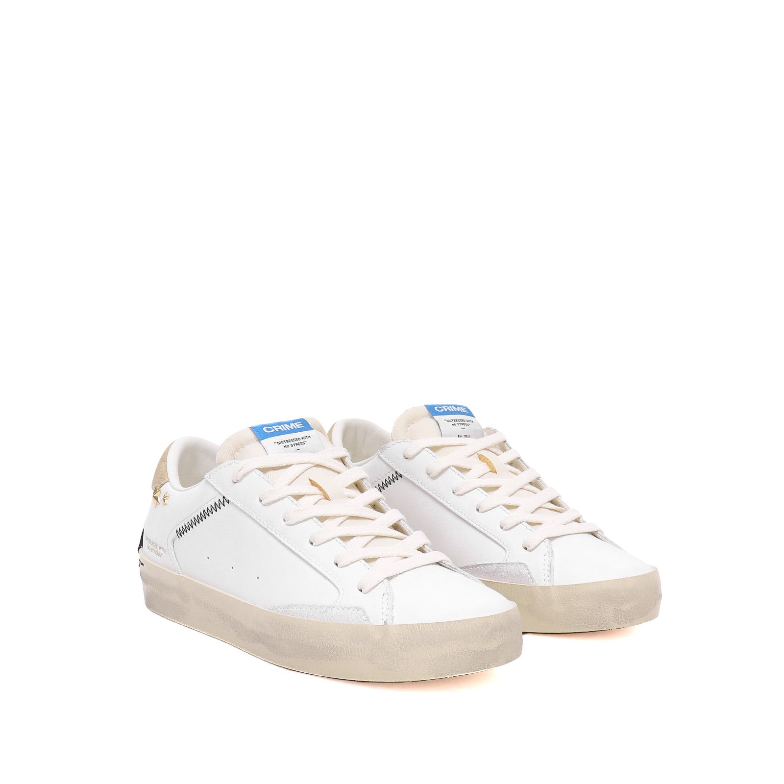 Crime London Sneaker Distressed White Amber