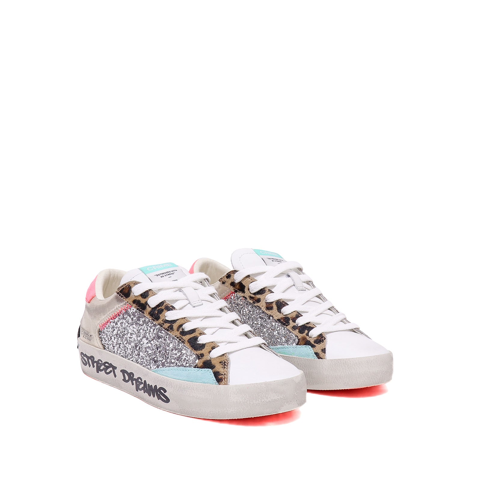 Crime London Sneaker Distressed Platinum Wildlife