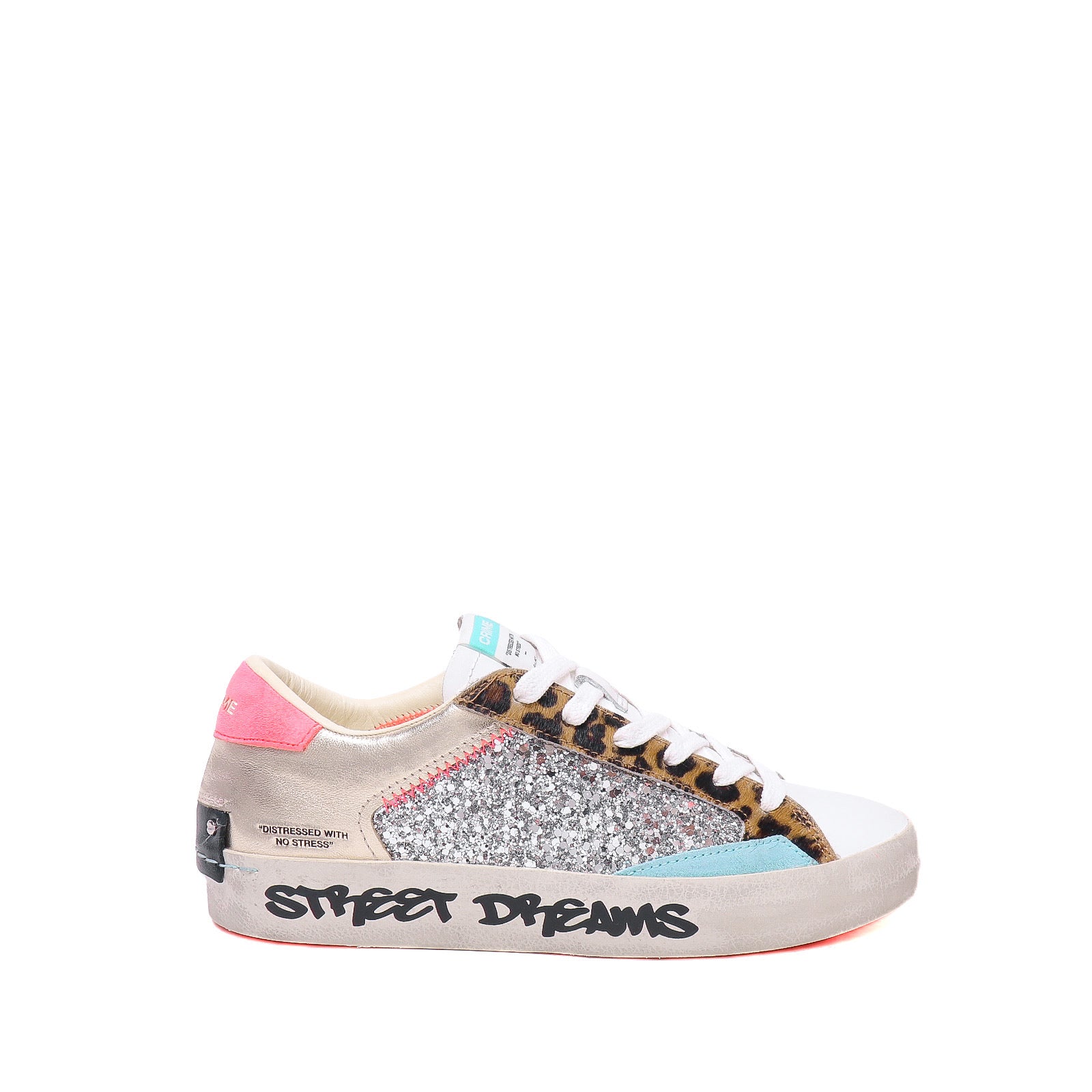 Crime London Sneaker Distressed Platinum Wildlife